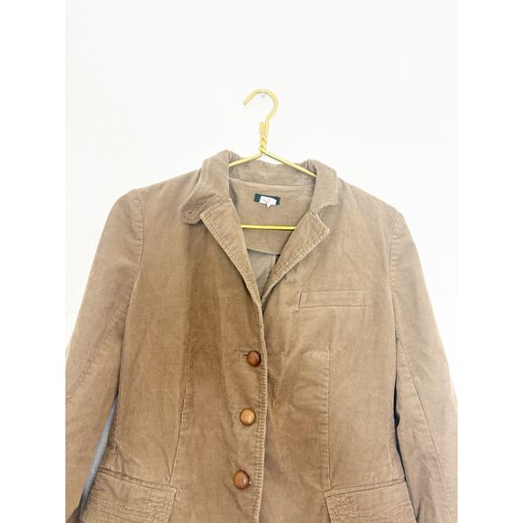 Vintage J. Crew Camel Brown Corduroy Blazer Jacket Size Medium Cotton Y2K Preppy - Picture 3 of 11